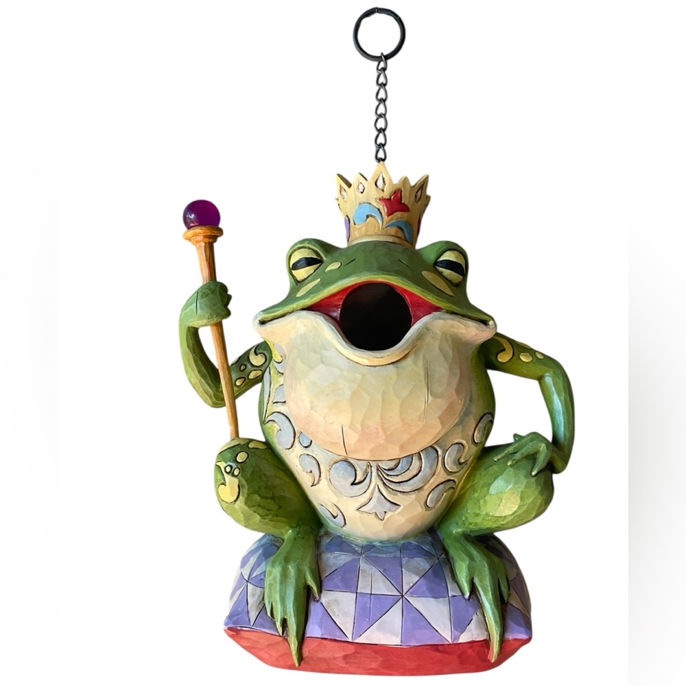 Jim Shore Heartwood Creek Frog Prince Anthropomorphic Whimsical Wood Birdhouse